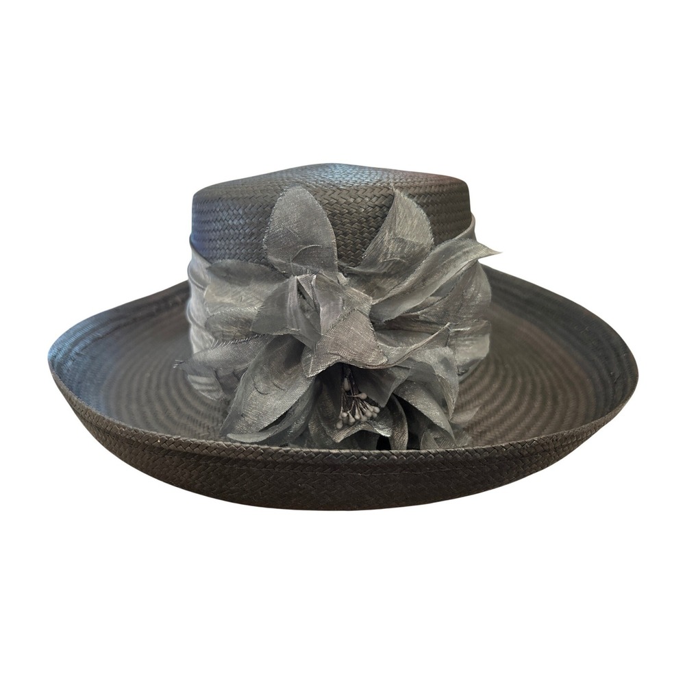 Vintage Firethorn Straw Wide Brim Hat Kentucky Derby Church Tea Party Elegance